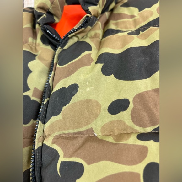 Vintage Browning Hunting Puffer Goose Down Camo Orange Reversible Vest XL - Picture 5 of 8